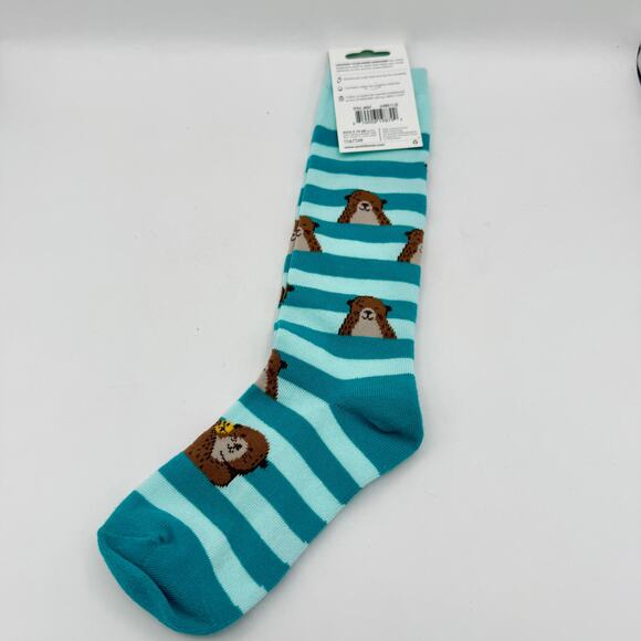 Kids Sock It To Me Junior Crew Socks - “My Otter Foot” - Size 1-5 (Age 7–10) - Picture 2 of 7